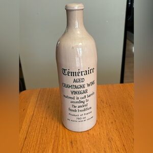 Temeraire Aged Champagne Wine Vinegar Stoneware Bottle - France
